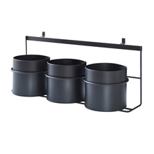 Hylde med 3 holdere til akustikpanel mat sort